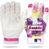 imageFranklin Sports MLB Youth Teeball Batting Gloves  Grow to Pro Kids Baseball  Softball Flexible Batting Gloves  Boys  Girls Expandable Batting Gloves for Teeball Baseball  SoftballPinkWhite
