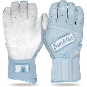 imageFranklin Sports MLB Power Strap Infinite Batting Gloves  Baseball  Softball Long Cuff Batting Gloves  Adult  YouthCarolina Blue
