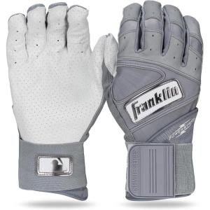 imageFranklin Sports MLB Power Strap Infinite Batting Gloves  Baseball  Softball Long Cuff Batting Gloves  Adult  YouthGrey HiLite