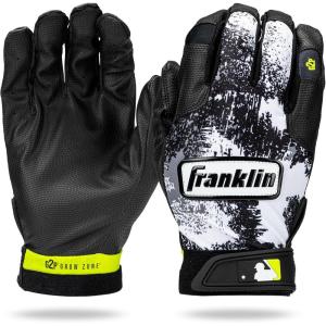 imageFranklin Sports MLB Youth Teeball Batting Gloves  Grow to Pro Kids Baseball  Softball Flexible Batting Gloves  Boys  Girls Expandable Batting Gloves for Teeball Baseball  SoftballBlackWhite