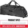 imageFranklin Sports Traveler Roller  Baseball and Softball  Equipment Bag  Compartment Black  1680D Polyester  Water Resistant Black