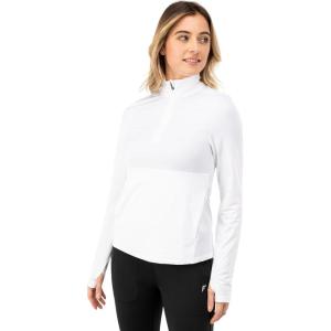 imageFranklin Sports Womens 14 Zip Pickleball Pullover TopLong Sleeve Workout  Exercise ShirtLightweight ActivewearWhite