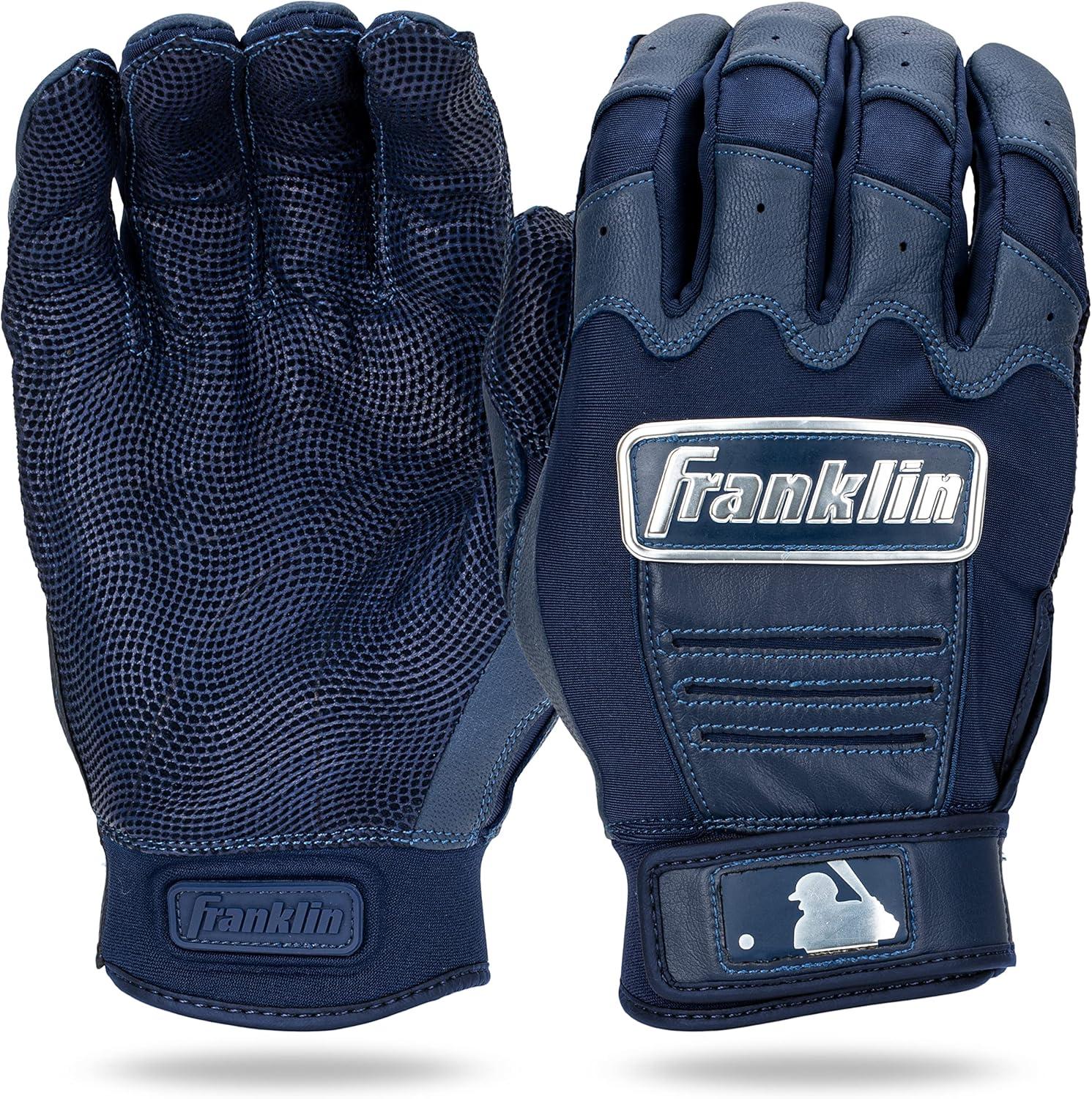 imageFranklin Sports MLB Baseball Batting Gloves  CFX Pro Adult  Youth  Baseball  Softball  Multiple Sizes  ColorsChrome Navy