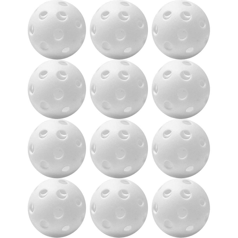 imageFranklin Sports IndestructABall Plastic Batting Practice Baseballs Softballs  Golf Balls  Training PacksWhite Pack of 12