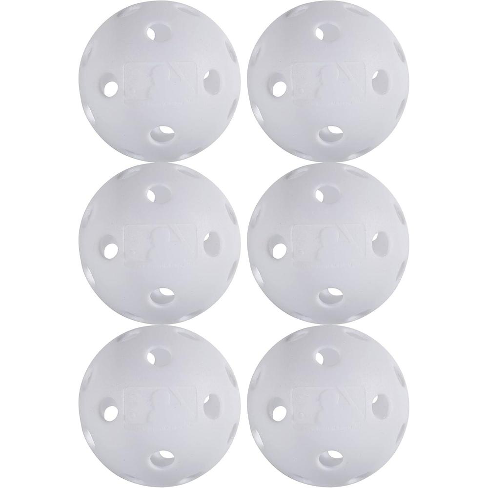 imageFranklin Sports IndestructABall Plastic Batting Practice Baseballs Softballs  Golf Balls  Training PacksWhite Pack of 6