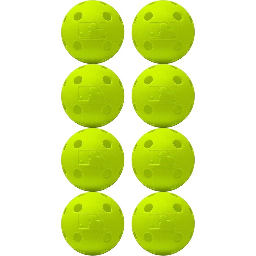 imageFranklin Sports IndestructABall Plastic Batting Practice Baseballs Softballs  Golf Balls  Training PacksYellow Pack of 8