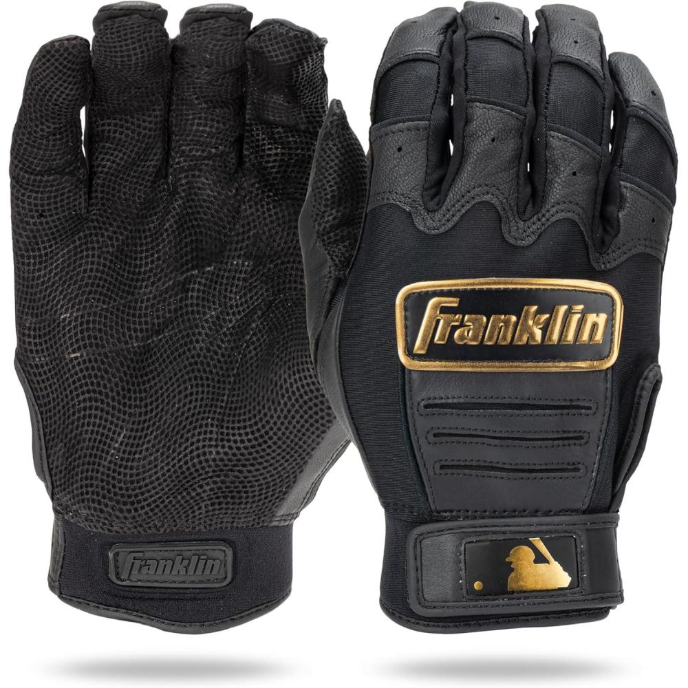 imageFranklin Sports MLB Baseball Batting Gloves  CFX Pro Adult  Youth  Baseball  Softball  Multiple Sizes  ColorsBlackGold