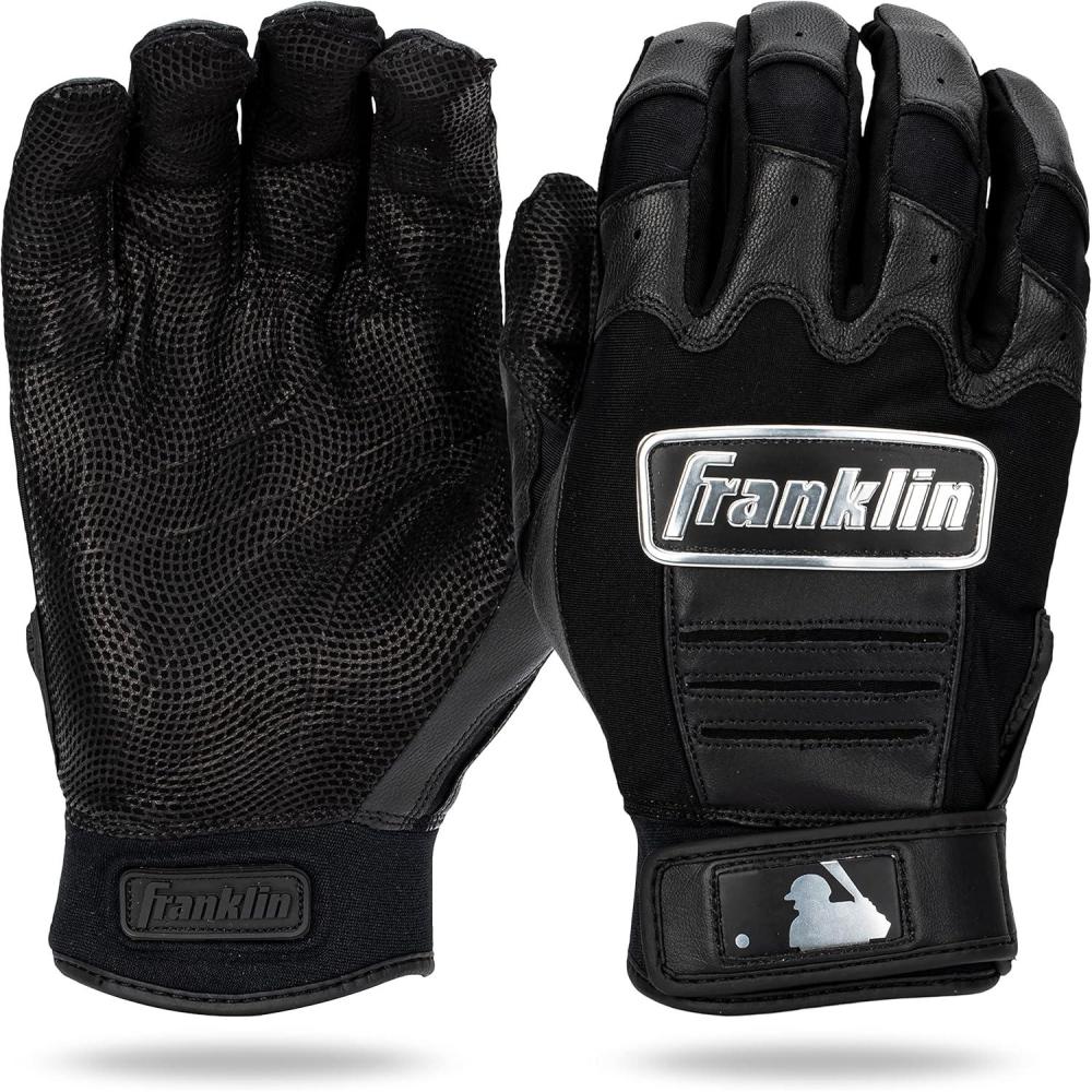 imageFranklin Sports MLB Baseball Batting Gloves  CFX Pro Adult  Youth  Baseball  Softball  Multiple Sizes  ColorsChrome Black