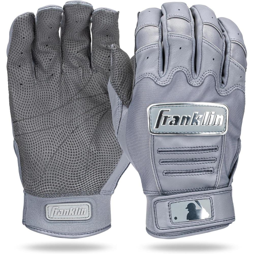 imageFranklin Sports MLB Baseball Batting Gloves  CFX Pro Adult  Youth  Baseball  Softball  Multiple Sizes  ColorsChrome Gray