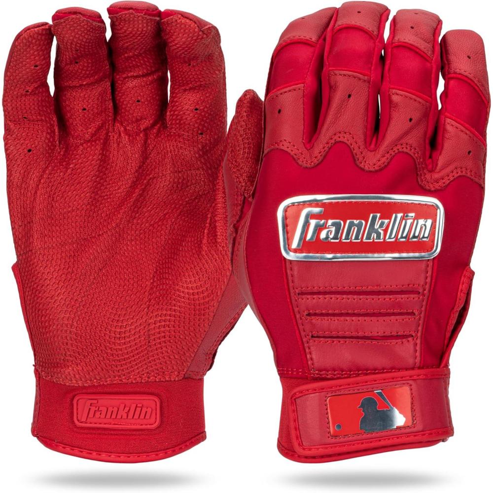 imageFranklin Sports MLB Baseball Batting Gloves  CFX Pro Adult  Youth  Baseball  Softball  Multiple Sizes  ColorsChrome Red