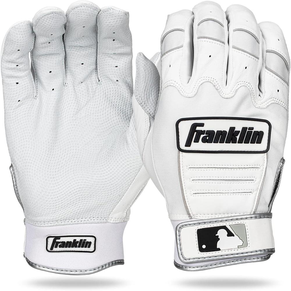 imageFranklin Sports MLB Baseball Batting Gloves  CFX Pro Adult  Youth  Baseball  Softball  Multiple Sizes  ColorsPearlWhiteSilver