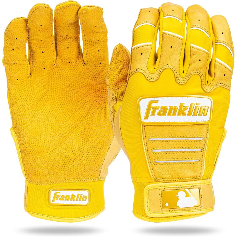 imageFranklin Sports MLB Baseball Batting Gloves  CFX Pro Adult  Youth  Baseball  Softball  Multiple Sizes  ColorsYellow Highlight