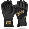 imageFranklin Sports MLB Batting Gloves  Infinite Powerstrap Baseball  Softball Long Cuff Batting Gloves  Adult  YouthBlackGold