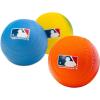 imageFranklin Sports Foam Baseballs  Soft Foam Practice Baseballs for Kids  Perfect for Hitting and Indoor or Outdoor Play  3 Pack  Official MLB Licensed ProductOrangeYellowBlue
