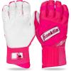 imageFranklin Sports MLB Batting Gloves  Infinite Powerstrap Baseball  Softball Long Cuff Batting Gloves  Adult  YouthPink HiLite