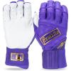 imageFranklin Sports MLB Batting Gloves  Infinite Powerstrap Baseball  Softball Long Cuff Batting Gloves  Adult  YouthPurpleGold