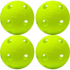 imageFranklin Sports IndestructABall Plastic Batting Practice Baseballs Softballs  Golf Balls  Training PacksYellow Pack of 4