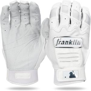 imageFranklin Sports MLB Baseball Batting Gloves  CFX Pro Adult  Youth  Baseball  Softball  Multiple Sizes  ColorsChrome White