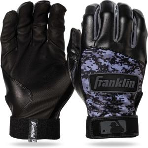 imageFranklin Sports MLB Youth Batting Gloves  Digitek Camo Baseball  Softball  Premium Leather  Many Sizes  Colors  YouthBlackBlack