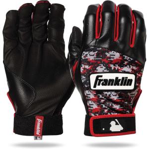 imageFranklin Sports MLB Youth Batting Gloves  Digitek Camo Baseball  Softball  Premium Leather  Many Sizes  Colors  YouthGrayRed