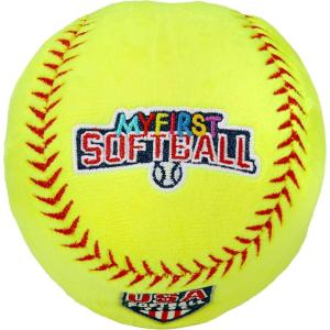 imageFranklin Sports MyFirst Soft Plush Sports Balls  Stuffed Plush Toy Basketball Baseball  Football for Kids  NBA MLB  NFL Indoor Soft Sports Balls  Fun Kids Toys  Room DecorationsSoftball