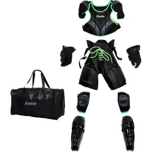 image:imageFranklin Sports Ice Hockey Youth Pads  Gear Set  Complete Protective Equipment Set for Kids  Includes Shin Guards Hockey Pants Elbow Pads Gloves  Chest Protector Carry Bag Included