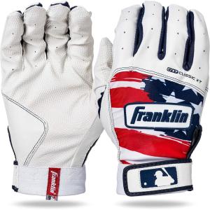image:imageFranklin Sports MLB Classic XT Batting Gloves  Adult  Youth Batting Glove Pairs  Baseball  Softball Batting GlovesRed  White  Blue