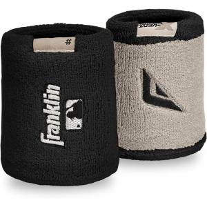 image:imageFranklin Sports MLB Wristbands  Xvent  Baseball  Softball  4 inches  Breathable  DurableBlack  Gray