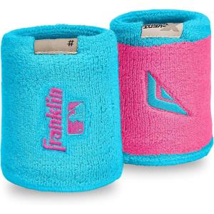 image:imageFranklin Sports MLB Wristbands  Xvent  Baseball  Softball  4 inches  Breathable  DurableBlue  Pink