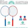 image:imageFranklin Sports Badminton Racket Set  Smashminton Oversize  2 Player Backyard Youth Set with Birdies for KidsRed and Blue