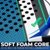 image:imageFranklin Sports Padel Racket  Aurora  Carbon Fiber Diamond Shape Padel Racket with Foam Core  MAX Grit Surface  365g  Premium for Intermediate  Advanced Players  Blue