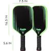 image:imageFranklin Sports Pro Pickleball Paddles  Signature Carbon Series T700 Carbon Fiber Surface  USA Pickleball USAPA Tournament Approved  13mm Polypropylene Core  PinkElongated  Green