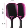 image:imageFranklin Sports Pro Pickleball Paddles  Signature Carbon Series T700 Carbon Fiber Surface  USA Pickleball USAPA Tournament Approved  13mm Polypropylene Core  PinkTraditional  Pink