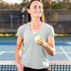 image:imageFranklin Sports Womens Womens Aloe Cross Back VNeck TShirt  Relaxed FitAloe