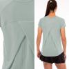 image:imageFranklin Sports Womens Womens Aloe Cross Back VNeck TShirt  Relaxed FitAloe