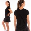 image:imageFranklin Sports Womens Womens Black Cross Back VNeck TShirt  Relaxed FitBlack