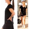 image:imageFranklin Sports Womens Womens Black Cross Back VNeck TShirt  Relaxed FitBlack