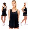 image:imageFranklin Sports Womens Womens Lattice Back Tank Top  Relaxed FitBlack