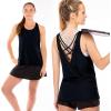 image:imageFranklin Sports Womens Womens Lattice Back Tank Top  Relaxed FitBlack