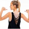 image:imageFranklin Sports Womens Womens Lattice Back Tank Top  Relaxed FitBlack