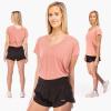 image:imageFranklin Sports Womens Womens Rose Gold Cross Back VNeck TShirt  Relaxed FitRose Gold