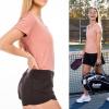 image:imageFranklin Sports Womens Womens Rose Gold Cross Back VNeck TShirt  Relaxed FitRose Gold