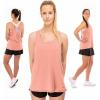 image:imageFranklin Sports Womens Womens Rose Gold Lattice Back Tank Top  Relaxed FitRose Gold