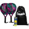 image:imageFranklin Sports  Axel Padel Set  2 Fiberglass Padel Rackets with Foam Core Balls amp Carrying Case and Replacement BallsAxel Padel Set