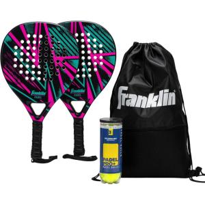 image:imageFranklin Sports  Axel Padel Set  2 Fiberglass Padel Rackets with Foam Core Balls amp Carrying Case and Replacement BallsAxel Padel Set
