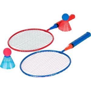 image:imageFranklin Sports Badminton Racket Set  Smashminton Oversize  2 Player Backyard Youth Set with Birdies for KidsRed and Blue