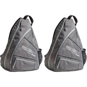 image:imageFranklin Sports Pickleball Bags  Pickleball Sling Bag Backpack for Gear  Equipment  Bag for Men Women  Holds Paddles Balls  Accessories  Gray