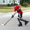 image:imageFranklin Sports Street Hockey Sticks  Ambush Junior Street Hockey Stick  Wood and Fiberglass Shaft  ABS Blade  One Piece Stick  46 52 58Black