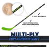 image:imageFranklin Sports Street Hockey Sticks  Ambush Junior Street Hockey Stick  Wood and Fiberglass Shaft  ABS Blade  One Piece Stick  46 52 58BlackGreen  Power