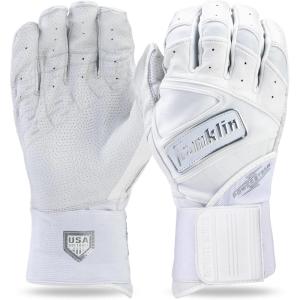 image:imageFranklin Sports USA Softball Batting Gloves  Infinite Powerstrap Womens Fastpitch  Softball Batting Gloves  Durable Full Wrap Cage Practice Gloves  Reinforced WristWhiteChrome